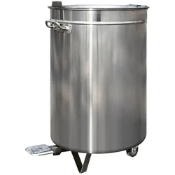 Skyrainbow Mülleimer aus Edelstahl, 95L, mit Fußpedal