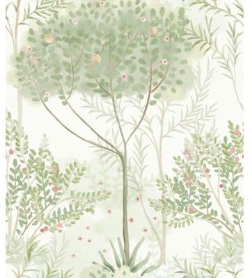 York Wallcoverings Orchard White & Green Wallpaper