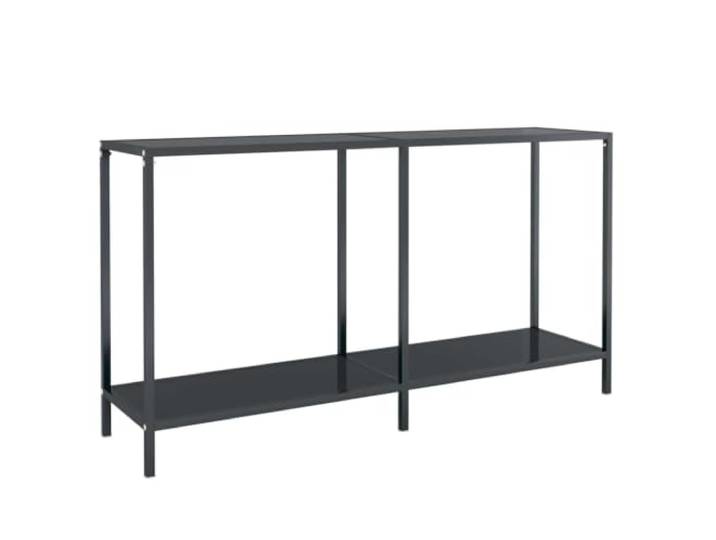 Heofavd Konsolentisch Schwarz 140x35x75,5 cm Hartglas Flurtisch Ablage