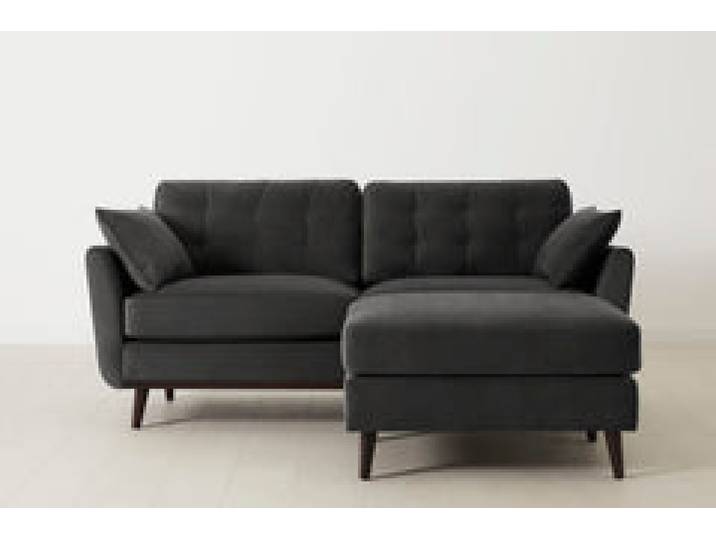 Model 10 Zweisitzer Sofa mit Hocker, Dunkelgrau