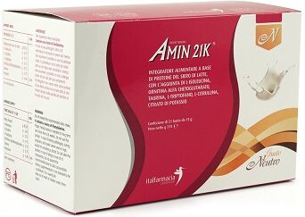 ITALFARMACIA Srl Amin 21k Neutro 21 Bustine da 16g - Integratore Proteico per Energia e Recupero Muscolare