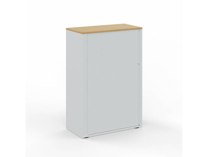 Rollladenschrank Tradingzone GO Swiss 80.0 x 40.0 cm, 3 Ordner hoch, Weissgrau/Buche, Neu - Optimale Raumnutzung