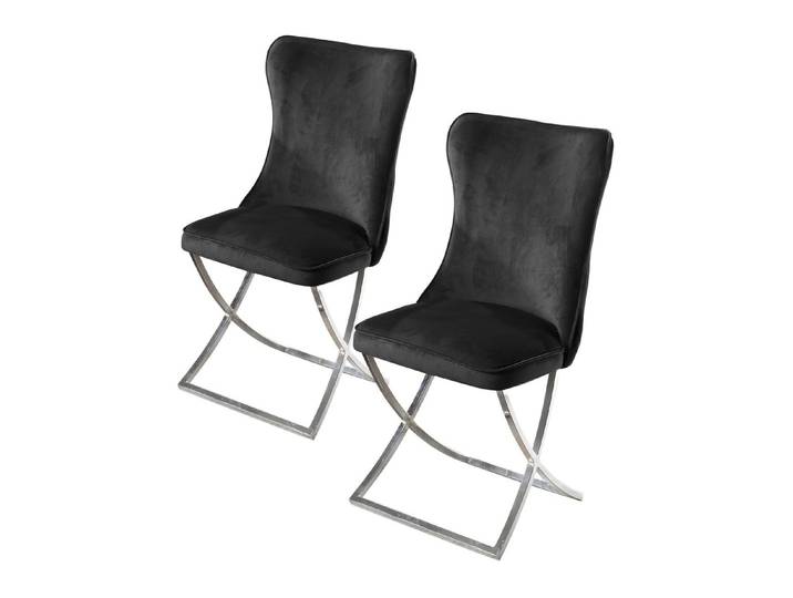 Trendige Esszimmer-Stühle, 2er-Set, Schwarz