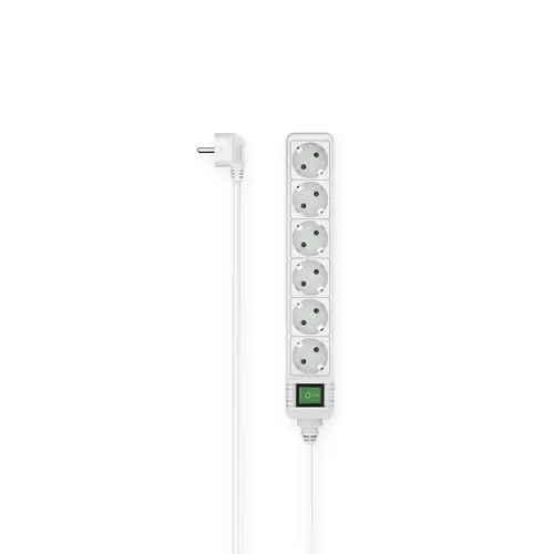hama 00223008 Steckdosenleiste, 6-fach, Schalter, 3 m, Weiß
