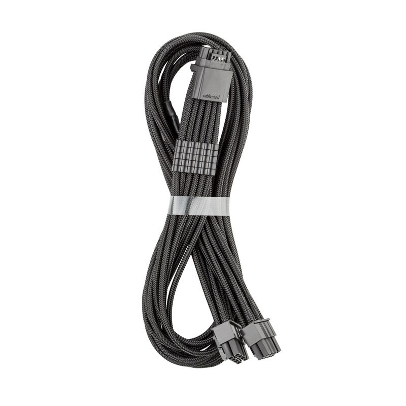 CableMod C-Series Pro ModMesh 12V-2x6-Kabel, Sleeved, 16-Pin zu 2x 8-Pin, für Corsair Type 4 und 3 PSUs - schwarz, 60cm