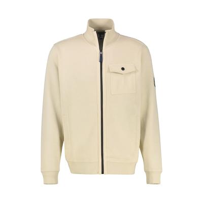 Sweatjacke LERROS "Sweatjacke in Übergrößen, modisch-sportiv", Herren, Gr. 5XL, foam weiß, 70% Baumwolle, 30% Polyester, Sweatjacken Sweatjacke