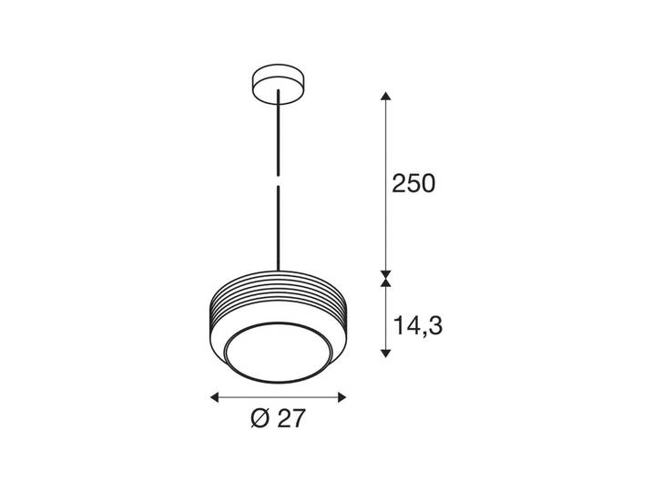 SLV Hängeleuchte Pantilo Rope 27, dimmbar, chrom / silber, für Wohn- / Esszimmer, Glas, Modern