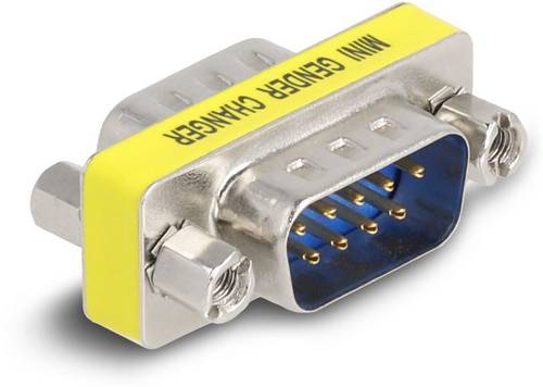 Delock 66464 VGA Adapter [1x D-SUB-Stecker 9pol. - 1x D-SUB-Stecker 9pol.] Silber, Gelb