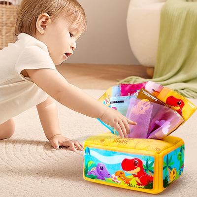 Tiny Tots Teens Trends Montessori Puzzle Baby Cloth Toy, Early Education Paper Towel Tissue Box animal