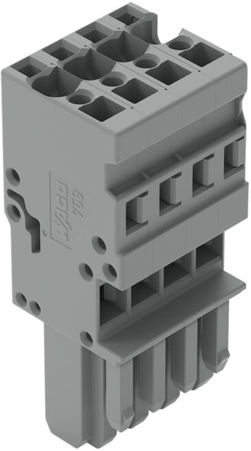 WAGO Barrette à ressort 4 pôles 769-104 gris 4 mm² Pas 5 mm (769-104)