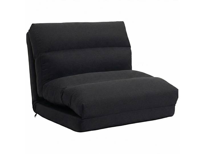 Fauteuil de sol en polyester noir réglable 70x72x56 cm