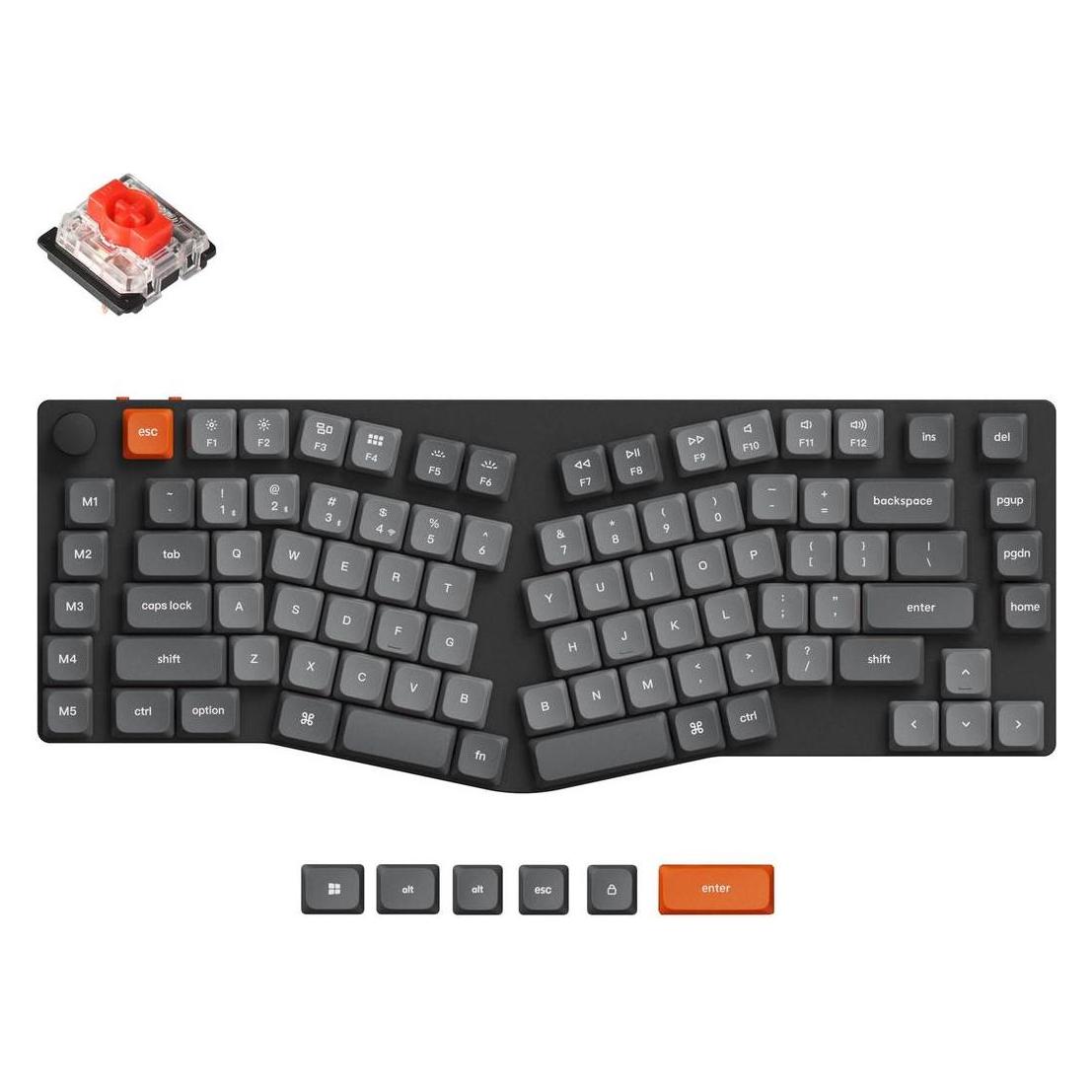 Keychron Wireless low-profile Keyboard K15 Max Led Red Switch (black) (K15M-A1) (US, Kabelgebunden, Kabellos) (K15M-A1)
