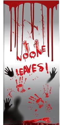 Snug & Styled Halloween Bloody Handprint Door Cover Sticker Scary Party Decoration Wall & Door Decal Halloween Bloody Handprint Door Cover Sticker Scary Party Decoration Wall & Door Decal