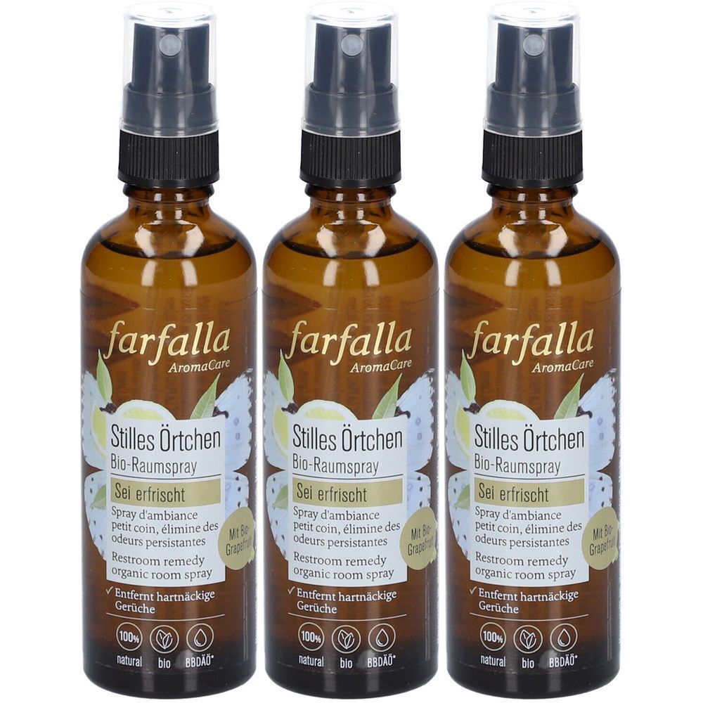Farfalla Bio-Raumspray Stilles Örtchen 75 ml x3 3x75 Spray