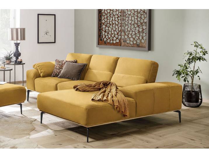 Ecksofa, Longlife Xtra-Leder, Gelb (Sunrise Z73), 279×178 cm, Modern, W.SCHILLIG
