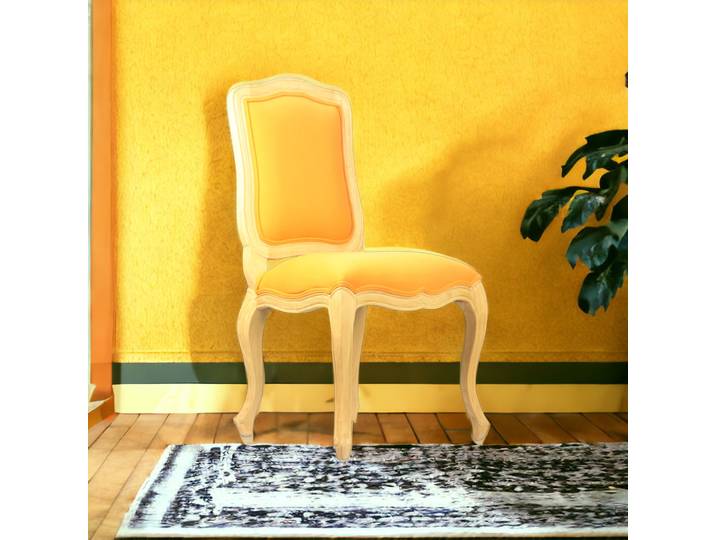 Chaise de Style Baroque en Tissu - Orange