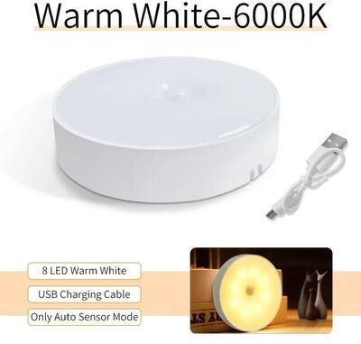 Uplifted Finds Creative Intelligent Wooden Motion Sensor Rechargeable Magnetic Wall Light warm Light