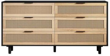 "59.06""6-Drawers Rattan Storage Cabinet Rattan Drawer"