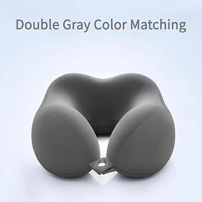 Inspired Living Travel Ready U Shaped Neck Pillow Ergonomic Comfort For Travel & Office Naps gray