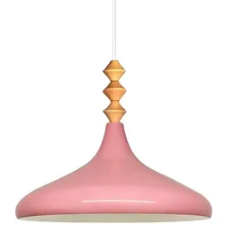 Bamyum Champion Holz Metall E27 Moderne Rosa Pendellampe