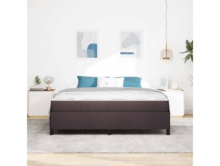 KTHLBRH Boxspringbett Dunkelbraun 180 x 200 cm Struktur aus Holz, mittlere Matratze mit Schaumstoff, Lattenrost fest