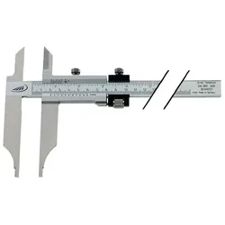Helios Preisser, Messlehre, Werkstattmessschieber DIN 862 300 mm mit Messerspitzen und Feineinstellung Schnabellänge 90 mm (30 cm)