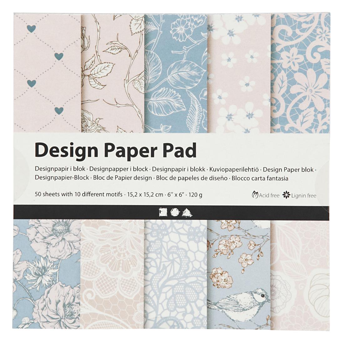 Creativ Company Design-Papierblock Pink, 50 Blatt (120 g/m², 1x) (5712854305297)