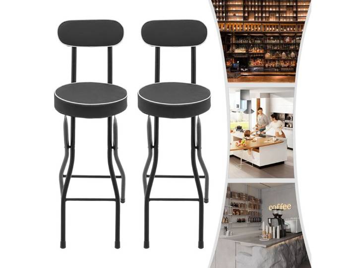 Lot de 2 tabourets pliants rembourrés tabourets de bar pliants et portables adaptés à la cuisine aux magasins et aux cafés