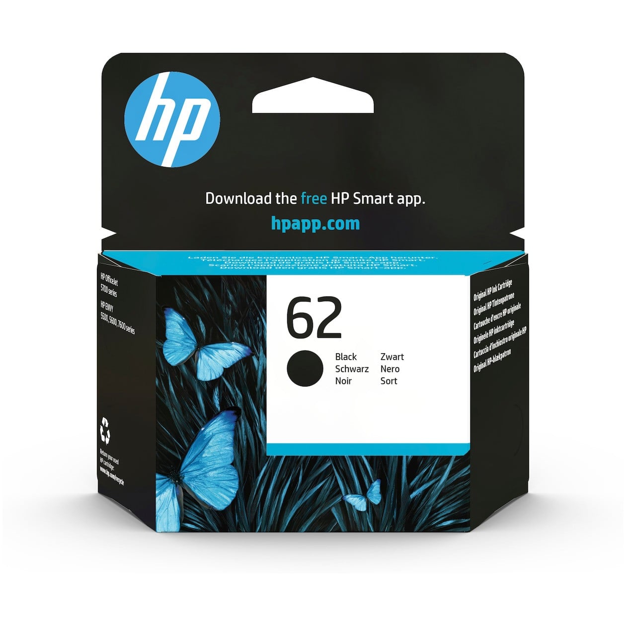 HP 62 Inktcartridge Zwart