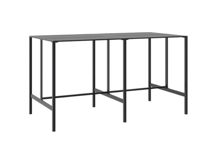 LMTYOENFG Bartisch Schwarz 200x100x110 cm Stehtisch Pulverbeschichtet Stabiler Esstisch aus rostbeständigem Metall mit Lattenrost für Garten, Balkon und Terrassenbereich.