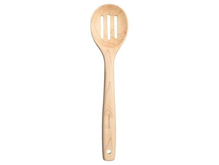 Fiskars Folken Cuillère à Rainures Cuillère en Bois pour Ustensiles de Cuisine Revêtus\, Longueur 29 cm\, Bois d'Érable Certifié FSC\, 1075684