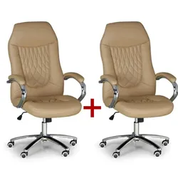 Leder-Chefsessel SUPERIOR 1+1 GRATIS, beige