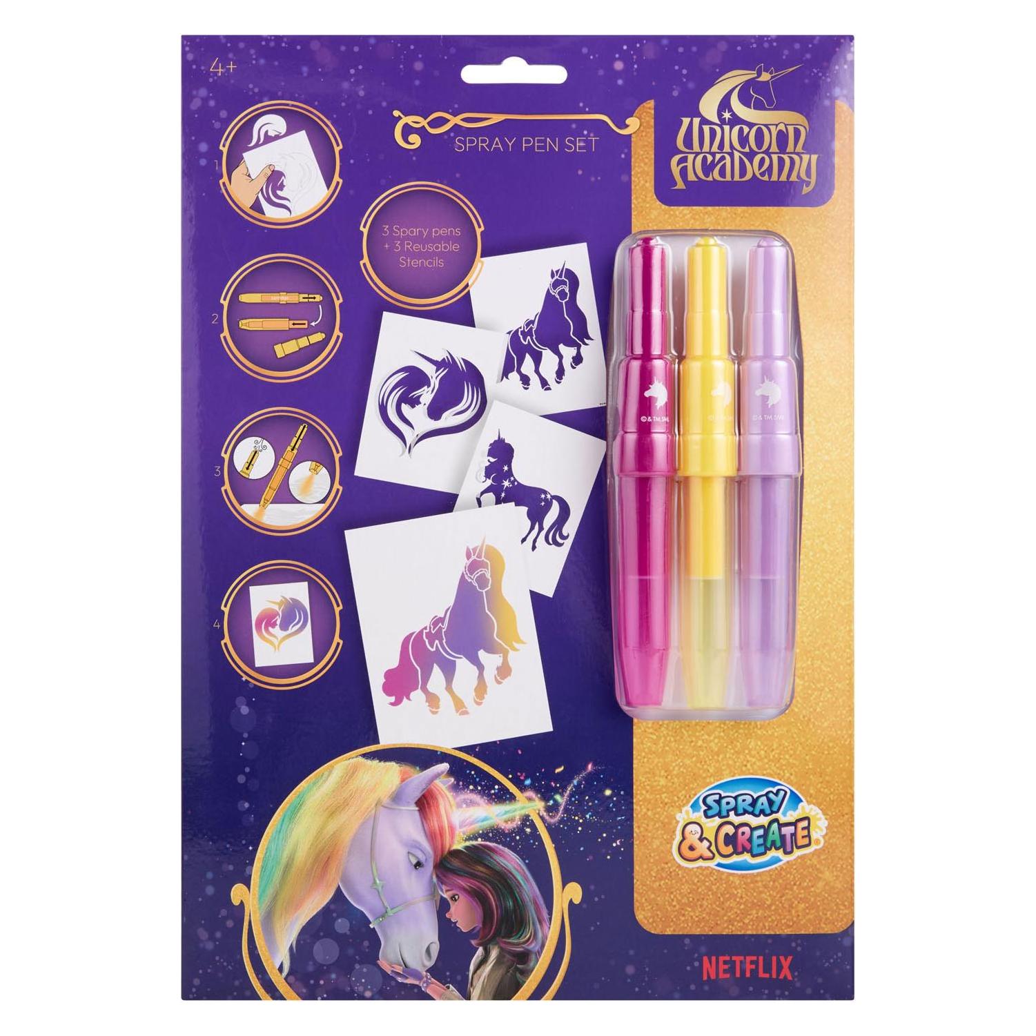 Canenco Unicorn Academy 3 Blasstifte mit wiederverwendbaren Schablonen (3x) (71815104)
