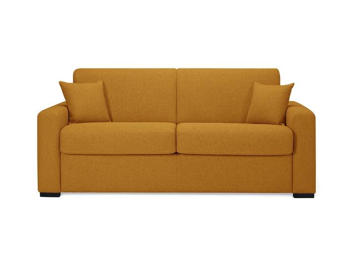 VERONE - Canapé convertible 3 places - Tweed, Moutarde
