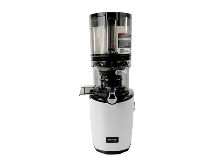 Kuvings Extracteur de jus AUTO8 Découpe fruits entiers Panier 2L Extracteur de jus mains libres\, Découpe automatique fruits et légumes\, Nettoyage facile (Blanc)