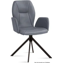 ARMLEHNSTUHL (8er-Set) Davita 58x92x60 Schwarz/Grau