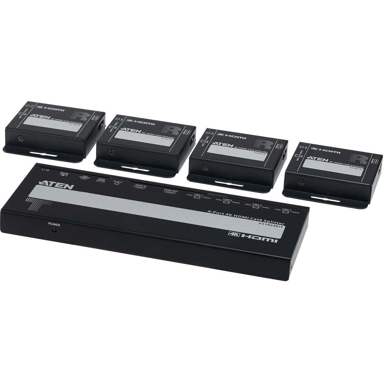 ATEN VS1824KIT Video-Splitter 4-fach 4K HDMI über Cat.6, mit Empfängern