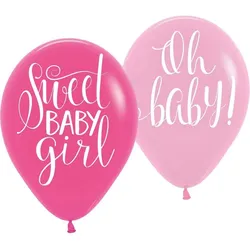 6 Luftballons Floral Baby Girl