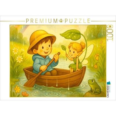 CALVENDO Puzzle Bootsfahrt durch Regenpfützen | 1000 Teile Lege-Größe 64x48cm Foto-Puzzle für glückliche Stunden