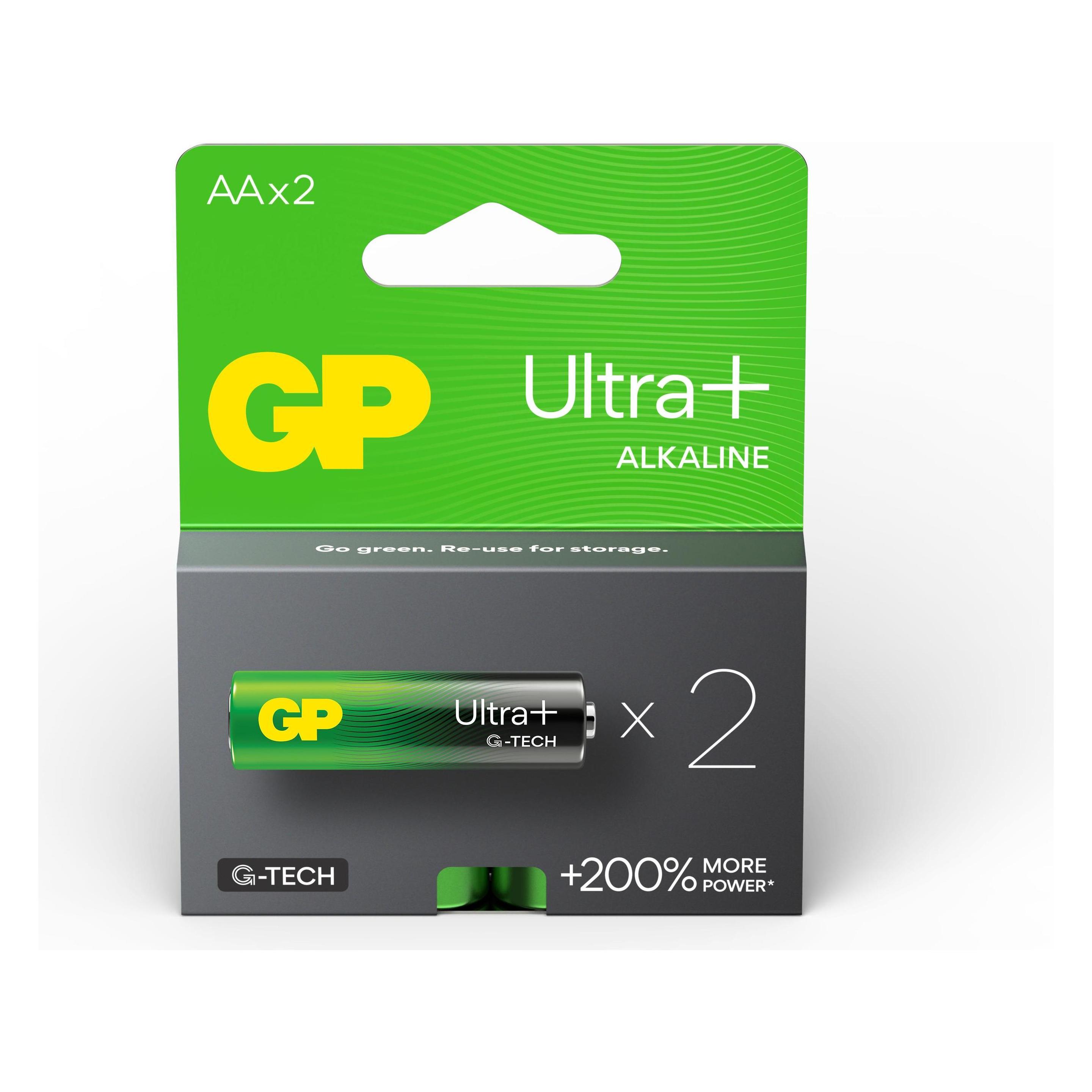 GP Batteries BATTERIES ULTRA+ ALKALINE AA 1.5V 2PCE (2 Stk., AA) (1013222000)
