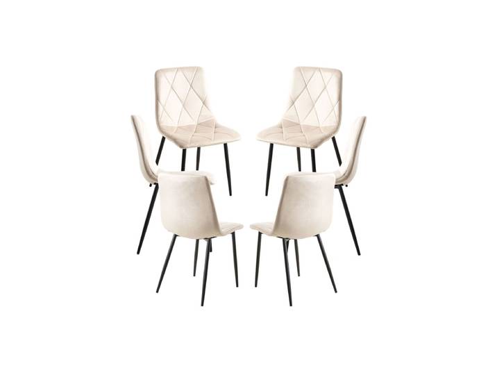 6er Set Lyke Samt Stühle - Beige
