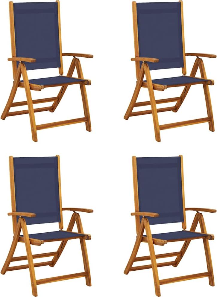 vidaXL Klappstühle, 4 Stück, Massivholz Akazie und Textilene