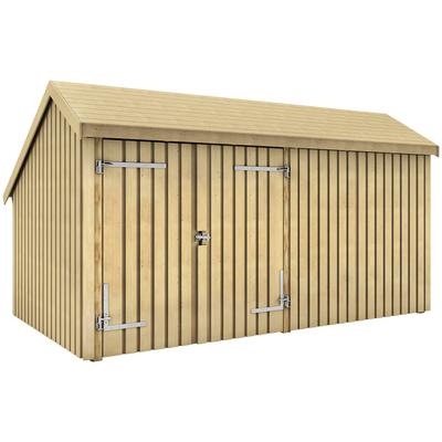 Gartenhaus PLUS "Multi", beige (natur), Holzwerkstoff, Gartenhäuser, Gartenhaus, Gartenhaus 10,5 m², mit Doppeltür, Dachpappe/Aluleisten/H-Füße