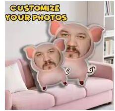 Inspired Finds Personalized Pink Pig Double Sided Printed Cushion Fun Face Pillow And Seat Cushion Gift 7.87in
