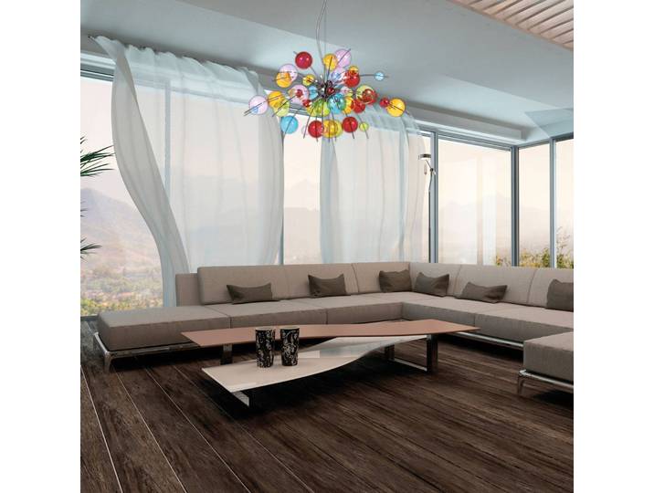 Näve Glas Hängeleuchte AURINIA, dimmbar, Multicolour, für Wohn- / Esszimmer, Glas, Junges Wohnen, Hängelampe
