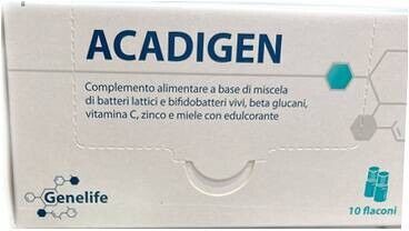 GENELIFE Srl Acadigen Genelife 10 Flaconcini Da 10 ml - Integratore di Acido Folico e Vitamine, 10 Flaconcini, Genelife
