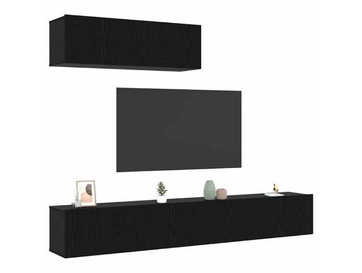 Printemps 2026 Soldes Armoire TV/TABLE TV - Noir - NEUF - Ensemble meuble TV 3 pcs Chêne noir Bois d'ingénierie 2_429371