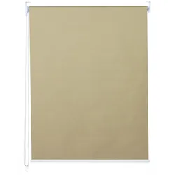Mendler Rollo HWC-D52, Fensterrollo Seitenzugrollo Jalousie, 40x160cm Sonnenschutz Verdunkelung blickdicht ~ beige