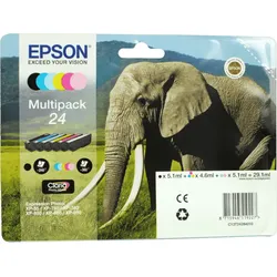 6 Epson Tinten C13T242840 Multipack KCMY LC LM 24