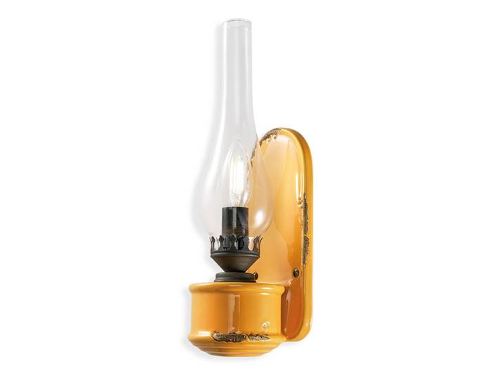 Wandlamp Vintage, dimbaar, geel / oranje, Woon-/ Eetkamer, Keramiek, Vintage, wandlamp